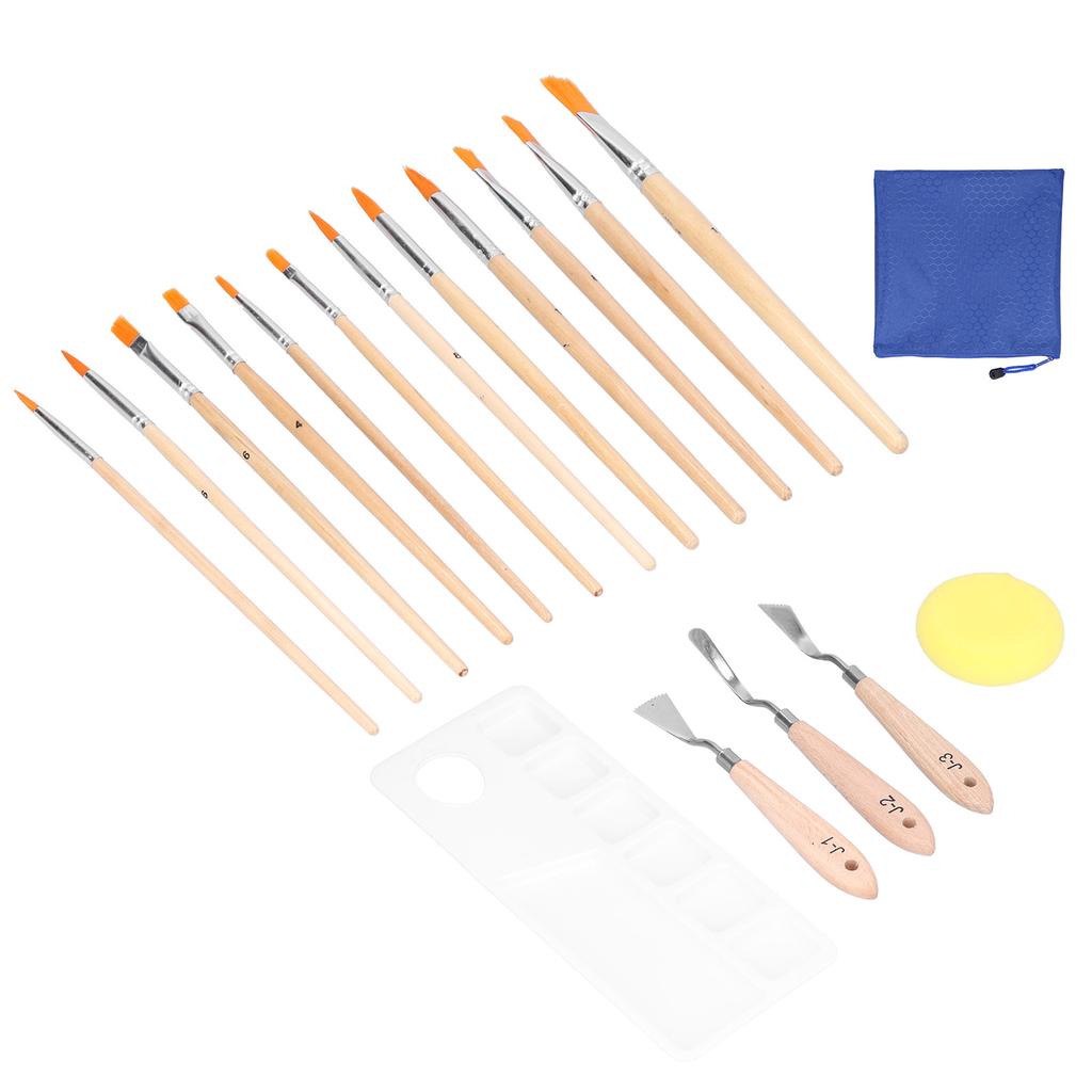 Oil Paint Brush Set Hook Line Acrylic Watercolor Brush Palette Scraper Tool for People At All Stages