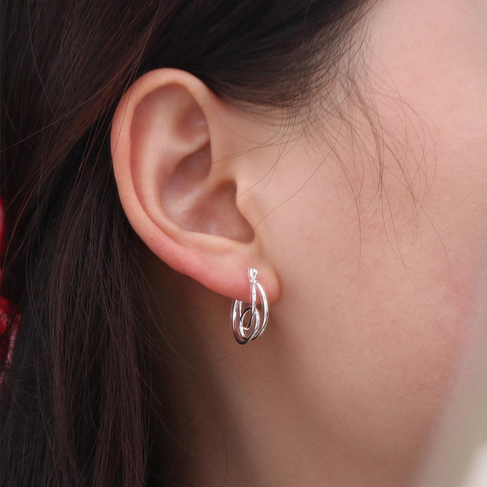 Minimalist Hoop Earrings Double Layer Personality Earrings Irregular Earrings  Daily
