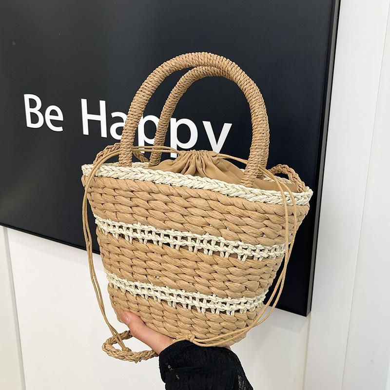 Праздничная пляжная соломенная сумка женская весенне-летняя универсальная сумка большой вместимости плетеная сумка через плечо на одно плечо