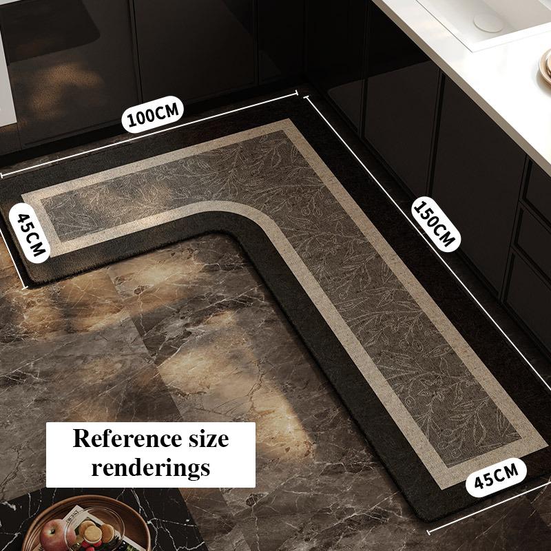 Кухонный коврик Водонепроницаемый Нескользящий Износостойкий Ковер L-образной формы Минималистичный Геометрические линии Коврики Домашний декор Коврик