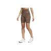 One Leopard Print Straight Leg Workout Shorts Women Shorts Brown DX0122-256