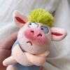 Adorable Animal Keychain Green Funny Hair Animals Pig Doll Toy Plush Pendant