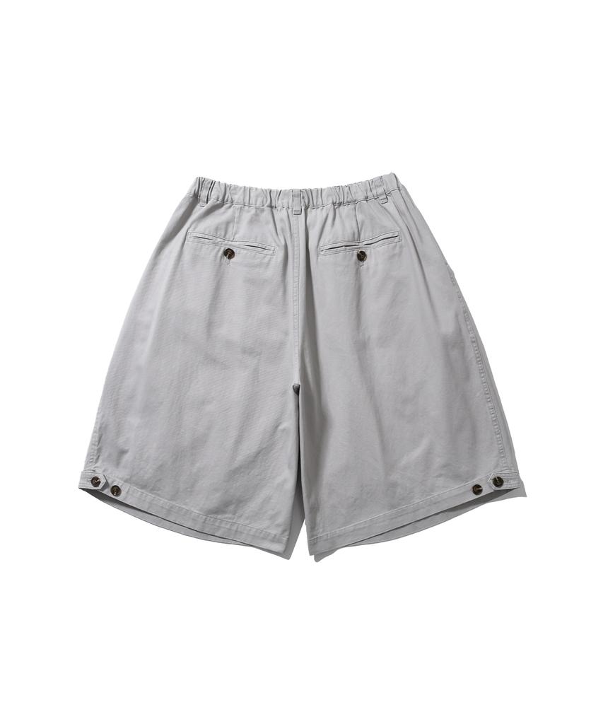 ANGLAN Cross Pleated Chino Half Pants - Light Gray