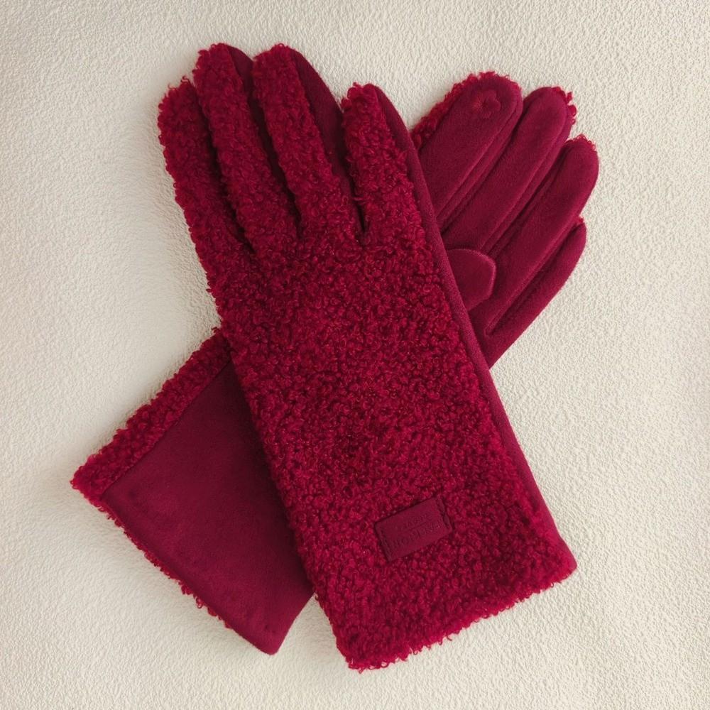 Windproof Keep Warm Gloves Imitation Fleece Mittens New Full Finger Gloves  Outdoor