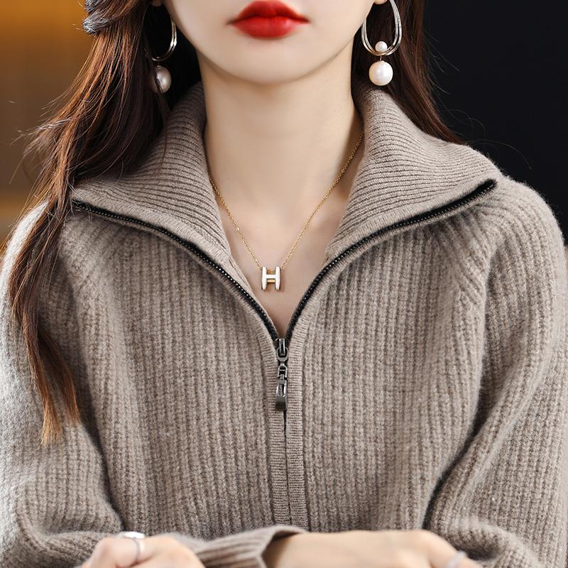 Женский кашемировый кардиган Qinghe кашемир 30% кашемир 70% шерсть осенне-зимний кашемировый утолщенный кардиган мягкий и теплый
