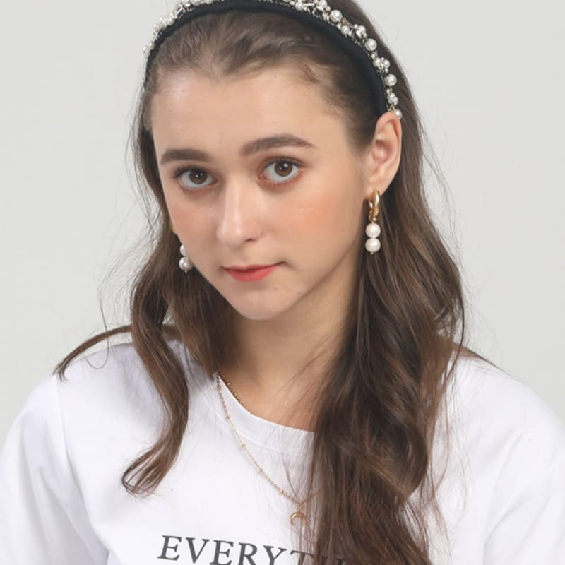 Этническая повязка для волос LALA Pearl - Черная