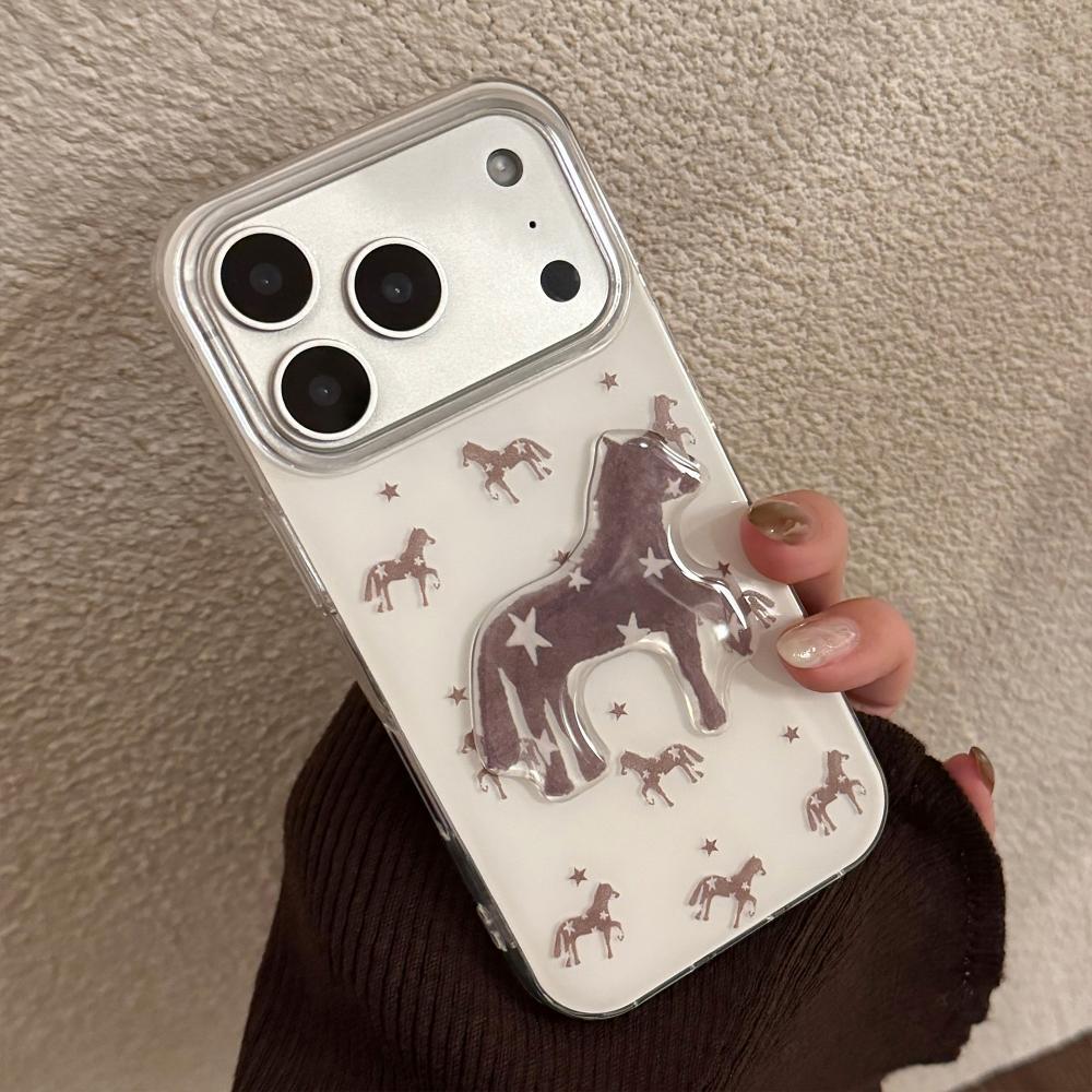 Звездный Пони Подходит для Чехла для Мобильного Телефона Apple 17promax Iphone16 Жесткий 12 Премиум Коричневый 14 Национальный Стиль 11 Стерео