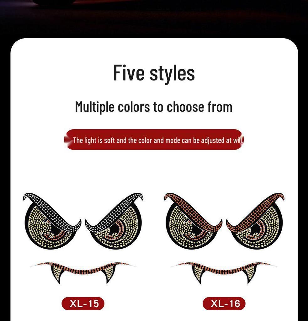Светодиодный USB-дисплей для автомобиля «Глаз демона вампира» - Предупредительный свет для выражения на заднем стекле