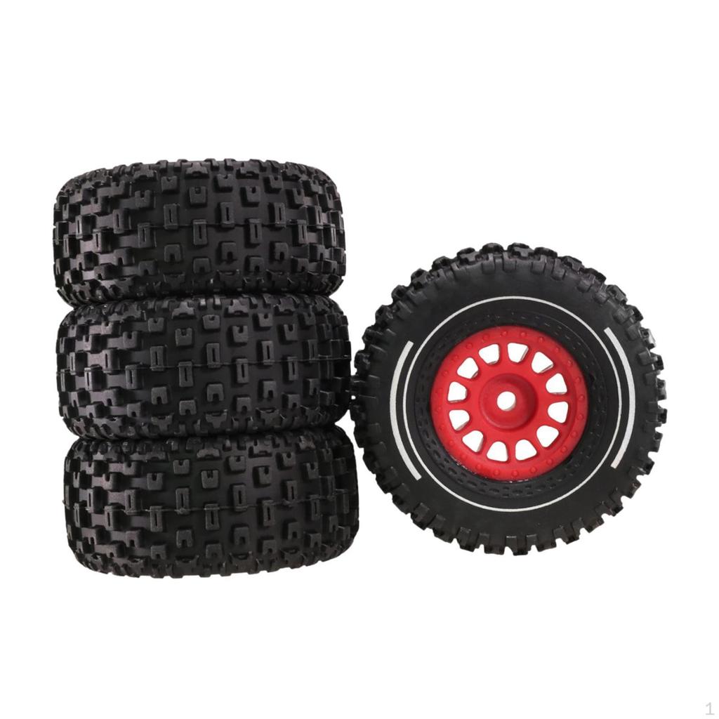 RC Car Tyre Tires Set 4 Pieces Accessories Easy To Replace Spare Parts Truck Wheel