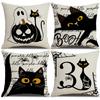 Хэллоуин Наволочка Смешной Ужас Кот Вечеринка Украшение Подушка Диванная Подушка Комбинация