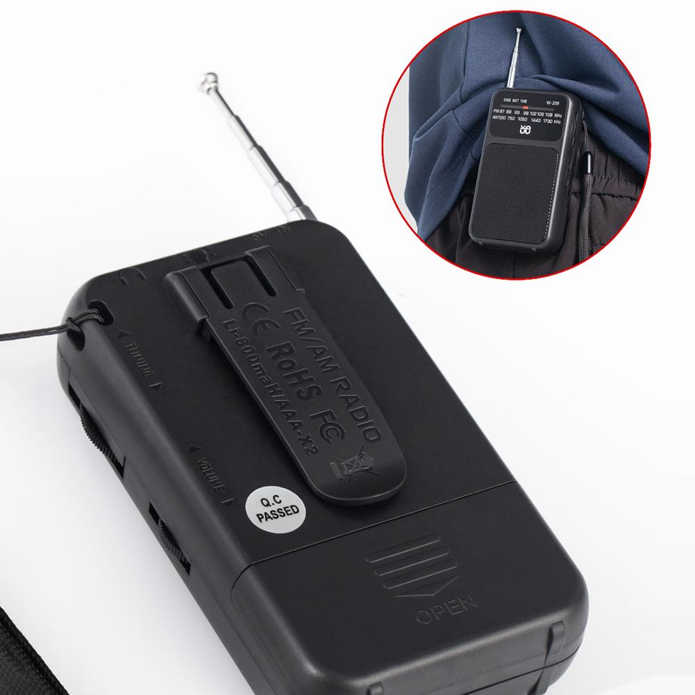 Portable Pointer Radio Handheld AM FM Radio Receiver Built-in Speaker 2 Band Stereo Radio Battery Operated Telescopic Antenna