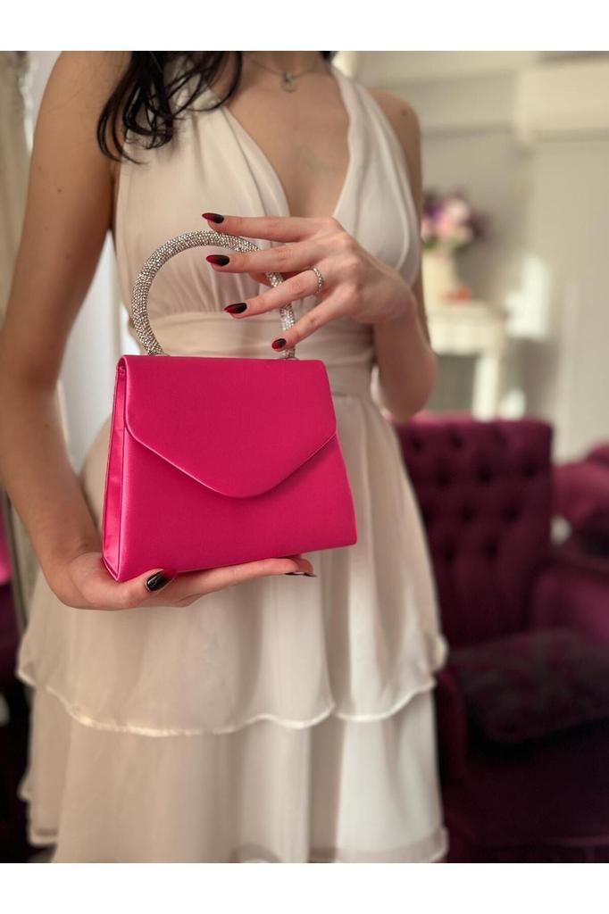 Women's Stylish and Useful Evening Dress Bag Evening Dress Bag with Satin Stone Handle for Weddings, Graduations, Elegant Events...