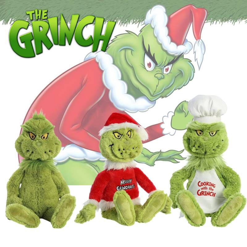 Grinch Christmas Chefs Dress Up Plush Toys Stuffed Dolls Kids Gift Soft Cuddly