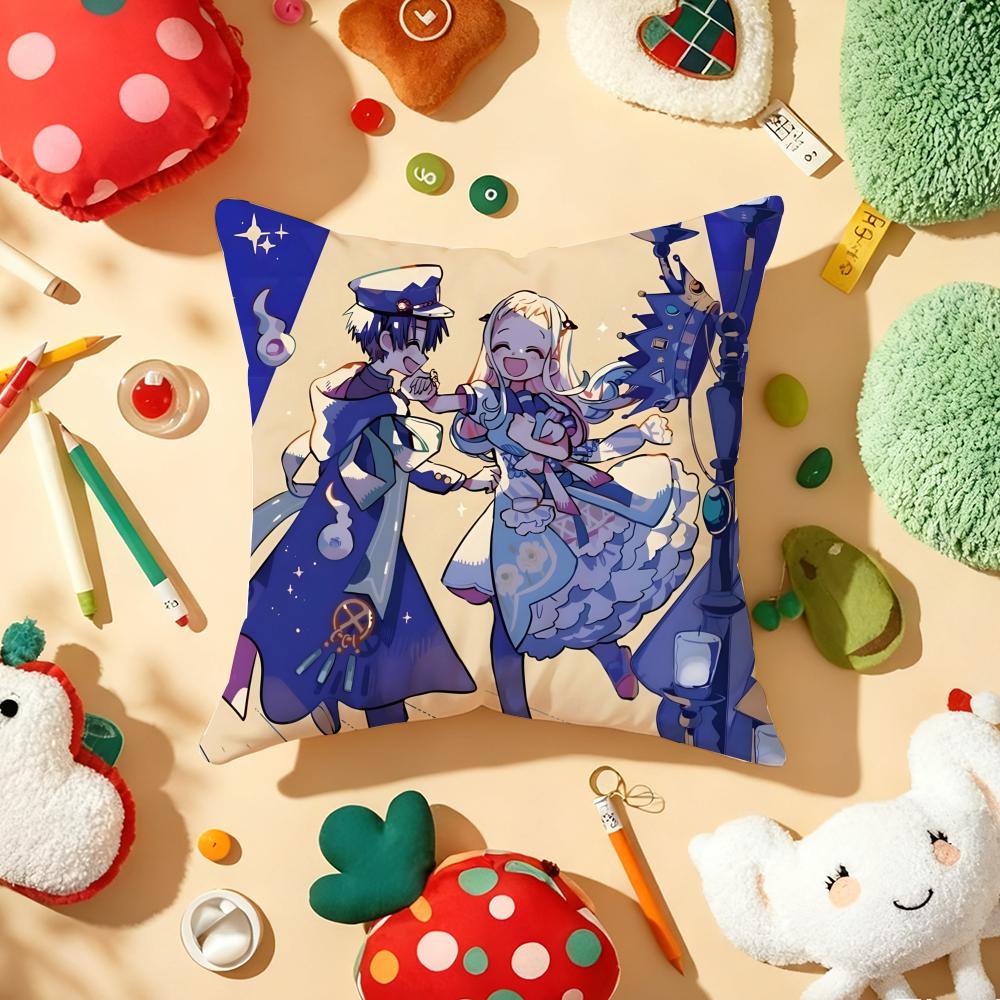 Anime Jibaku Shounen Hanako Kun Cushion Cover Plush Fabric Soft DoubleSided Printed Sofa Warm Winter Home Gift Pillow Cover