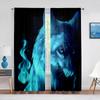 2-панельные шторы с анимированным принтом волка для спальни для мальчиков, гостиной, окна от пола до потолка, полузатемняющие шторы с карманом на штанге
