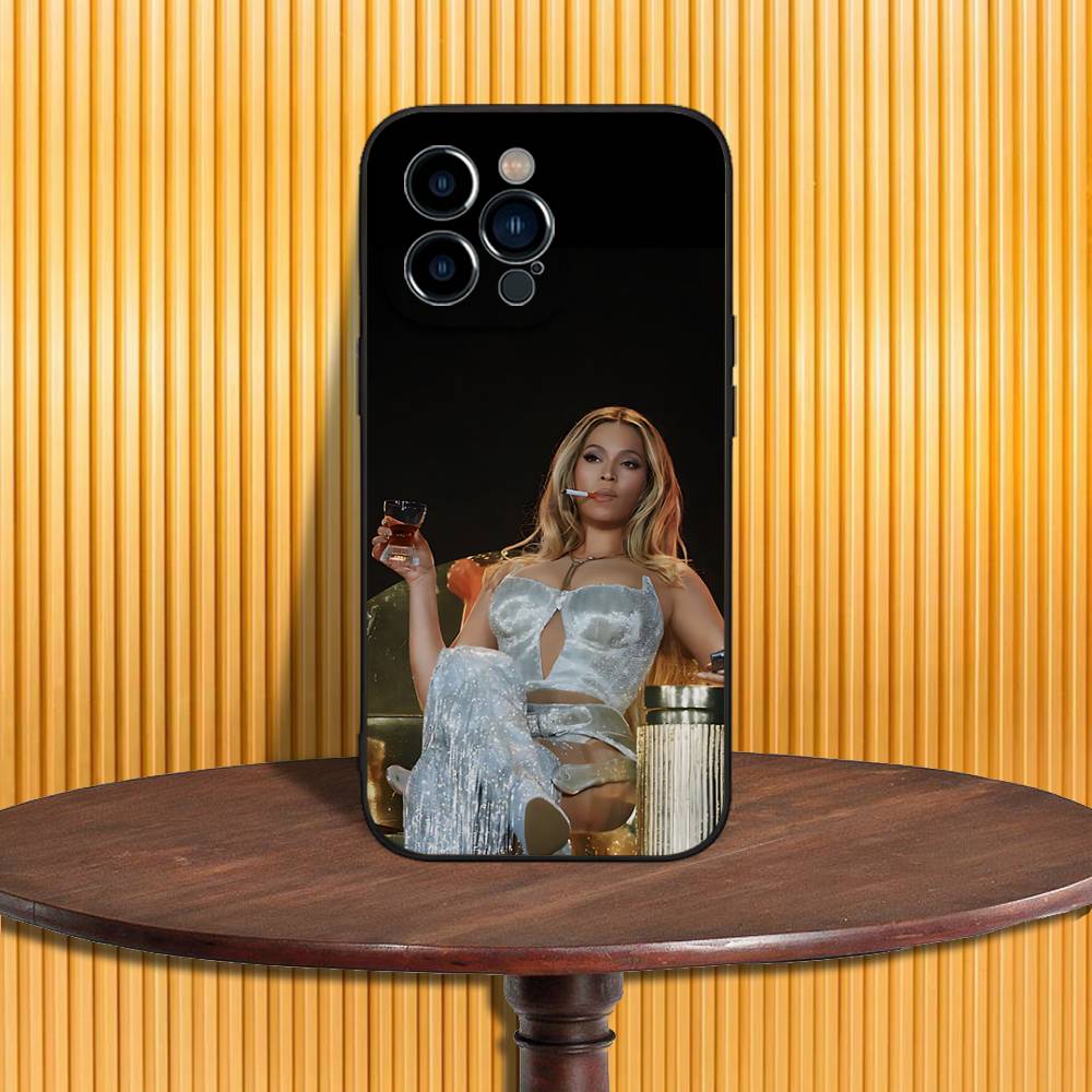 B-Beyonce Phone Case For iPhone 16,15,14,13,12,11,Pro,Max,Plus,X,XS,SE4,E,Mini,Soft Black Case