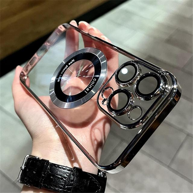 Роскошный магнитный прозрачный чехол для Magsafe с беспроводной зарядкой для Iphone 14 Pro Max Plus 12 13, жесткий защитный чехол для ПК