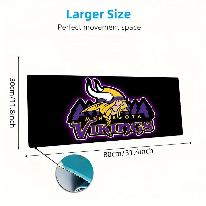 Minnesota Vikings3 Print Cushion Non-slip Laptop Tablet Big Mousepad XXL Mat Mini PC Playmat With Lock edge