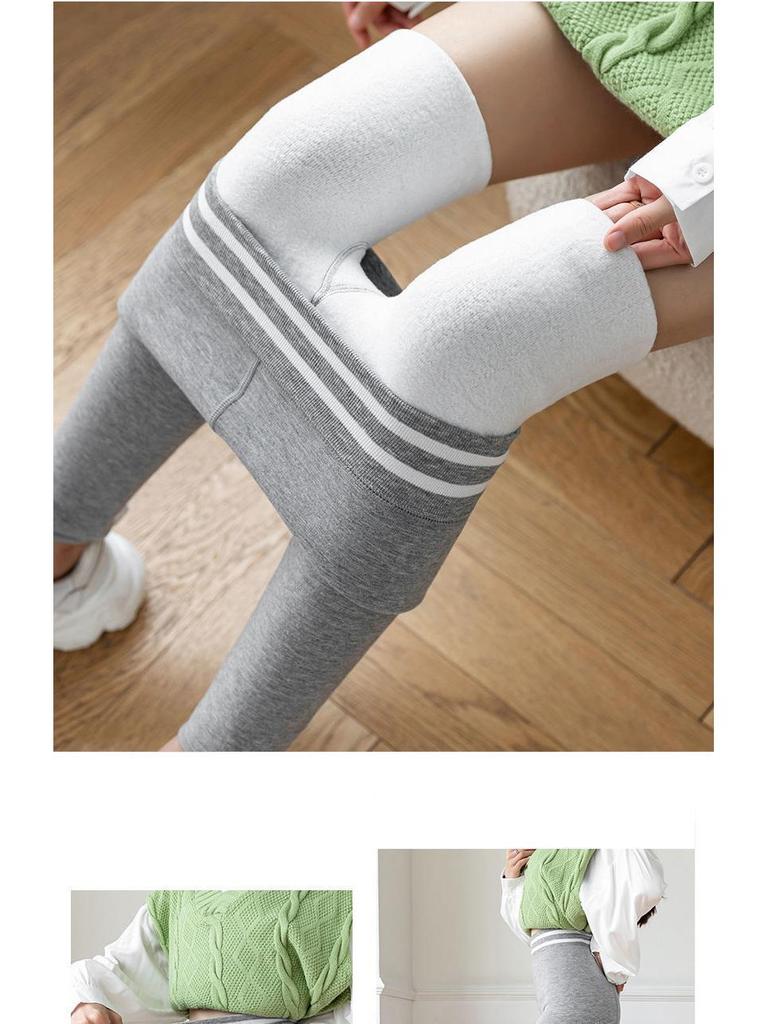High Waist Velvet-Lined Women's Winter Leggings: Warm, Imitation Cashmere, Cotton Yoga Pants with Foot Straps