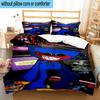 Blue Monster Huggy Family 3pcs Bedding,Including 1pc Duvet Cover And 2pcs Pillowcases Perfect for Christmas,Ideal for Bedroom, Dormitory