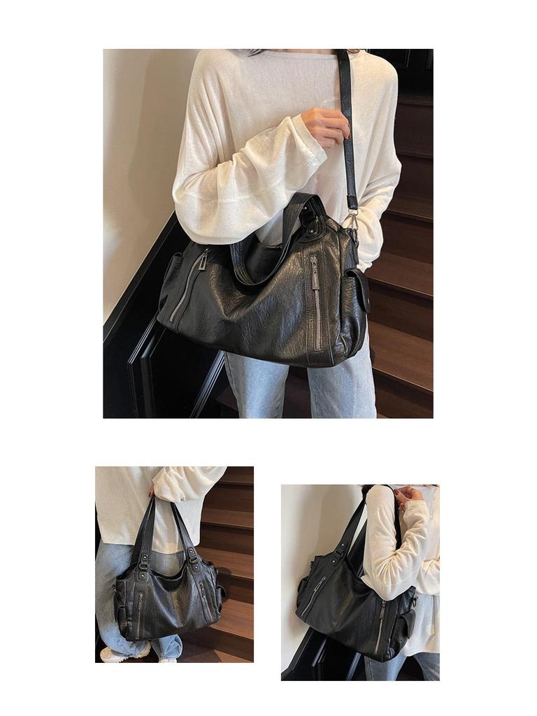 Трендовая женская сумка-тоут в стиле ретро 2025 года: Вместительная, Простая, Универсальная, Сумка через плечо и кроссбоди.