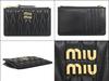 Кошелек 5MB06M 2FPP Nero Matelasse кожаный металлический кошелек с логотипом для карт и монет [Miu Miu] (чехол для монет) Женский [Бренд] [Товар]