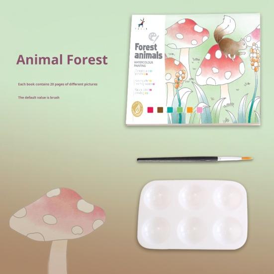Раскраска акварелью для детей Малыши Карманная живопись без беспорядка Граффити Бумага Искусство Ремесла Набор для рисования с кисточками Краски для путешествий