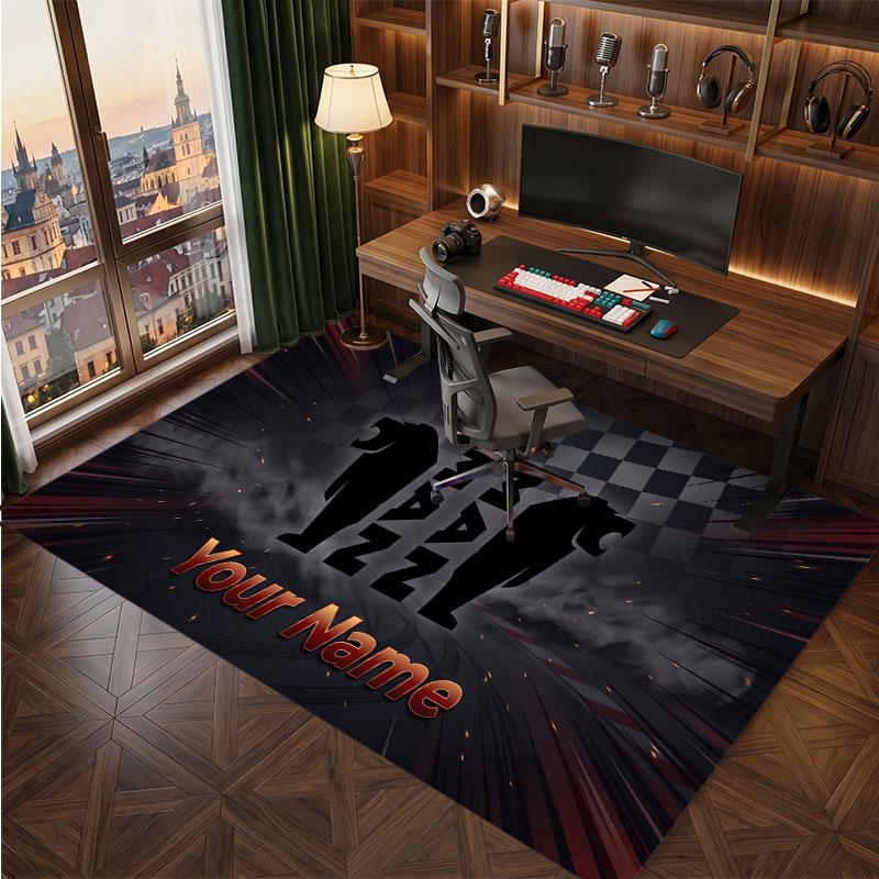 MAN Truck Personalized Crystal Velvet Carpet, Customized Name Text Soft Anti‑Slip Rug for Living Room Bedroom
