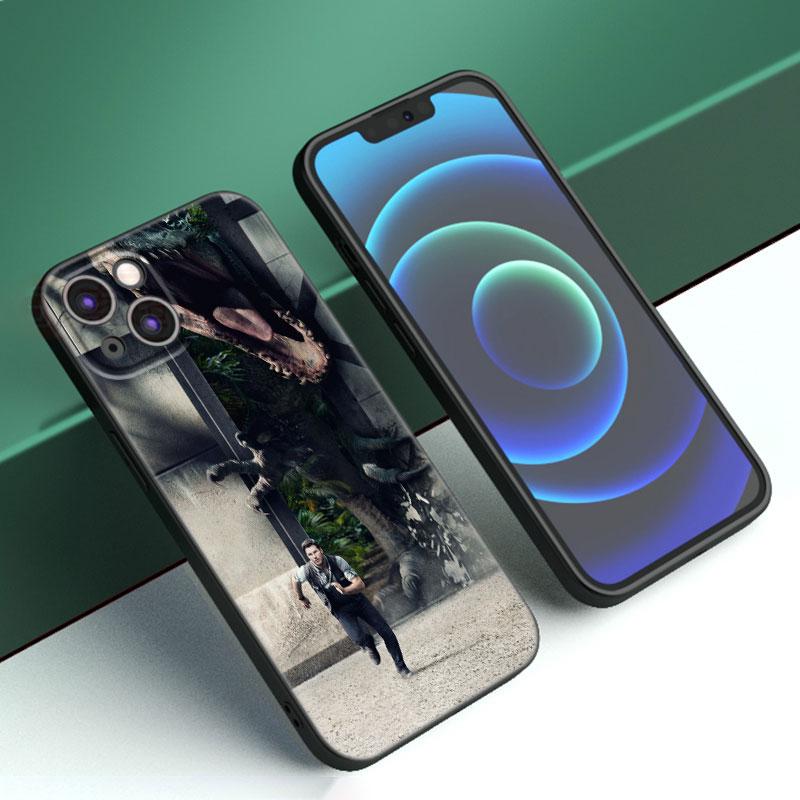 World Jurassic Park Phone Case For Apple iPhone 12 13 Mini 11 14 15 Pro Max 7 8 Plus X XR XS SE 2020 2022 Black Silicone Case