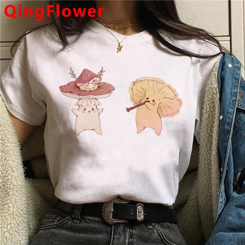 Kawaii футболка с грибами, женская одежда kawaii, уличная одежда 2021 года, японская винтажная летняя верхняя одежда в стиле Харадзюку