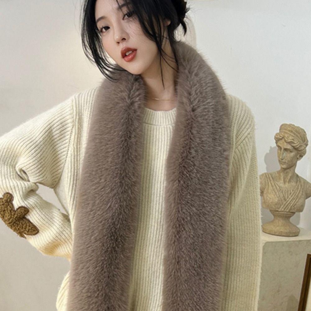 Fur Decor 6 Colors Fake Fur Long Scarf Thicked Fluffy Plush Wraps Shawl Vintage Ladies Scarves Outdoor