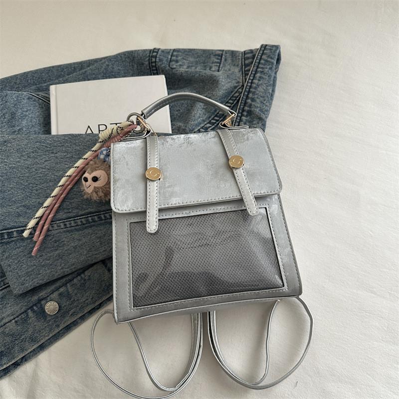 Pu Double Shoulder Bag For Women With Large Capacity And Clear Handheld Design For Daily Use