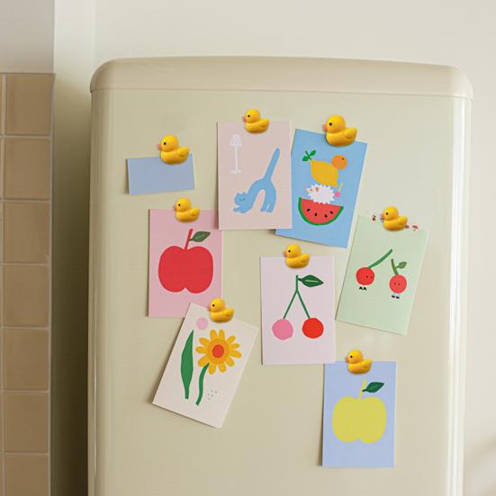 10 шт. Маленький желтый утенок Магнит на холодильник Дом Офис Кухня Шкафчик Холодильник Магнитный 3D Мультяшный Утенок Украшение Орнамент