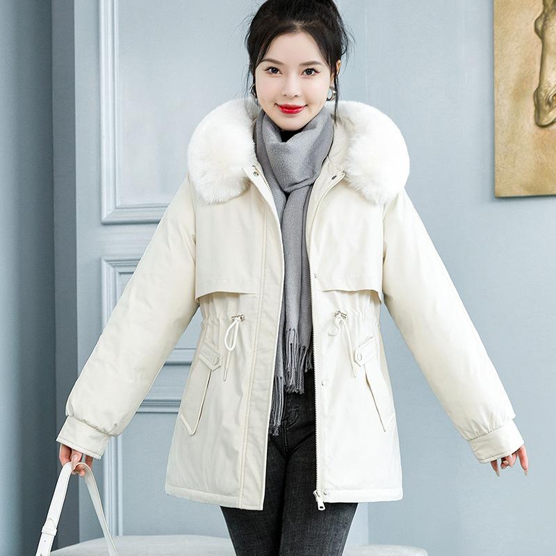 Send To Overcome The Long Waist Cotton Jacket Plus Velvet Cotton-padded Jacket Down Cotton Jacket Femal