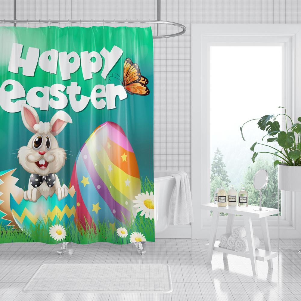 3D Flower Dolphin Bohemian Geometric Print Shower Curtain with Roller Hooks Modern Decorative Elegant Bathroom Curtains 180x180cm