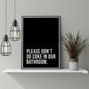 Please Don't Do Coke In Our Bathroom Quotes Art Posters and Prints Canvas Painting Restroom Toilet Wall Pictures Home Decoration