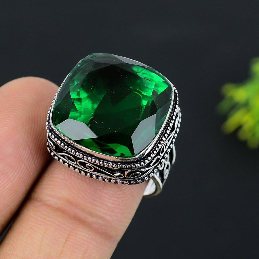 Chrome Diopside Gemstone 925 Sterling Silver Gift Jewelry Ring Size 9