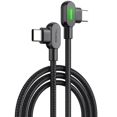 Mcdodo Кабель для телефона Быстрая зарядка Угол 90°, Светодиод, USB-C PD 2 м Черный 60 Вт