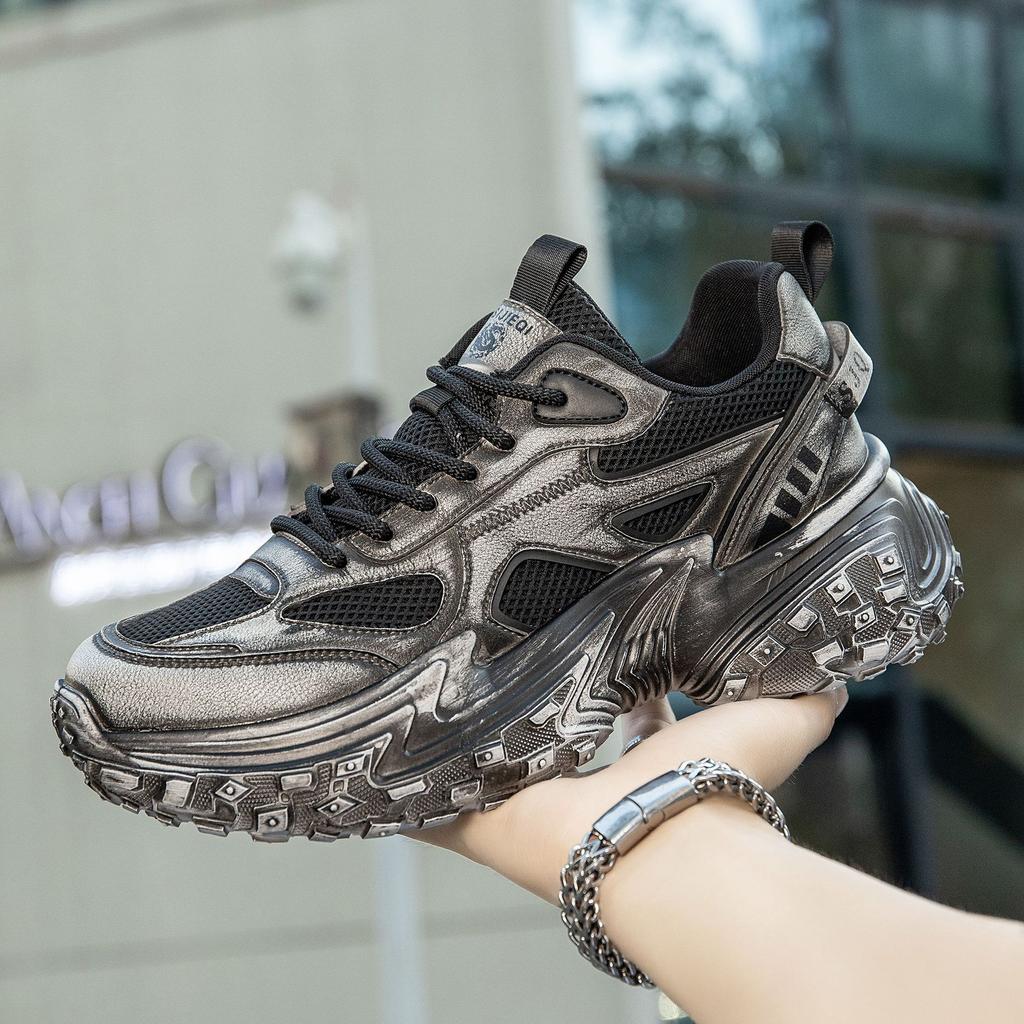 New Thick-soled Heightening Casual Shoes Fashionable Versatile Soft-soled Dad Retro Dirty Comfortable Men's Trendy Shoes