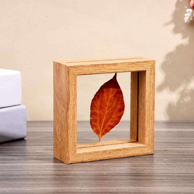 1шт креативная модная фоторамка двухсторонняя стеклянная мини квадратная рамка для образцов деревянная ретро