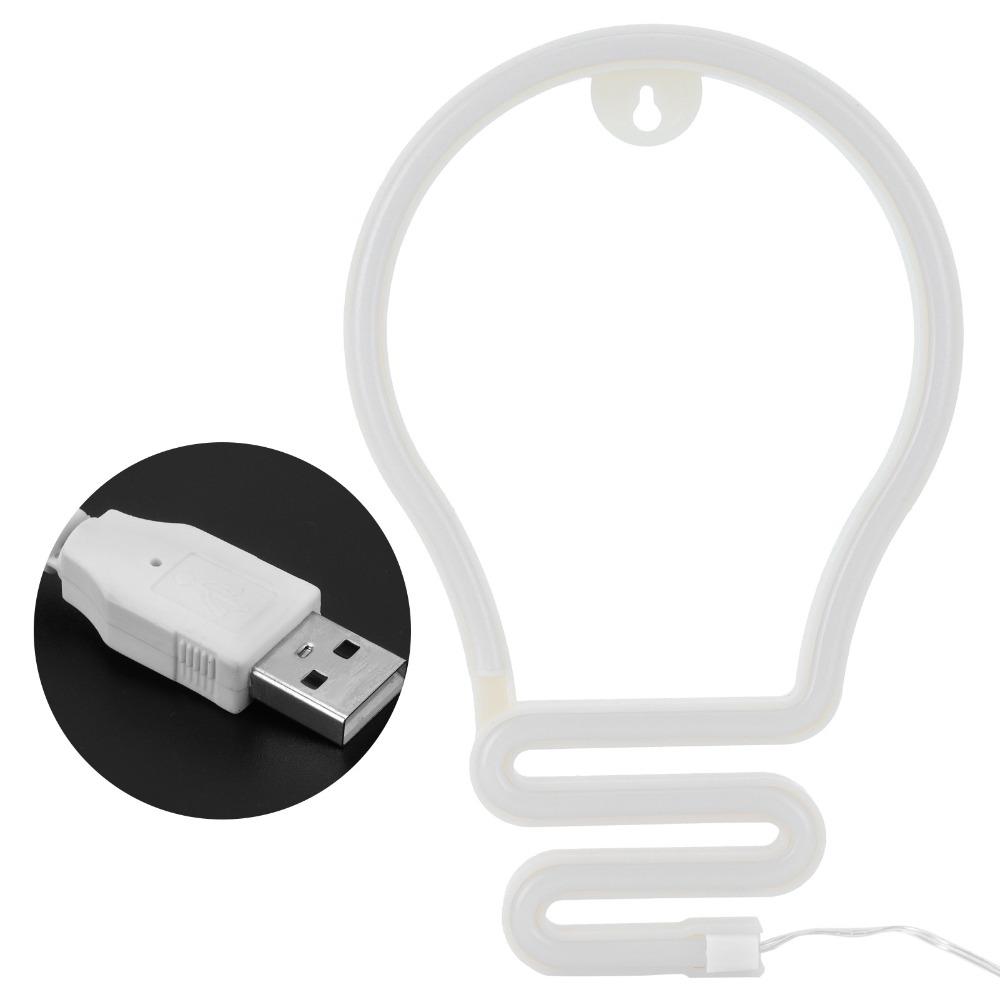 Цветная лампочка Форма Неоновый Свет Питание от USB или Батареи Светодиодный Знак Неоновый Знак Декор на День Рождения