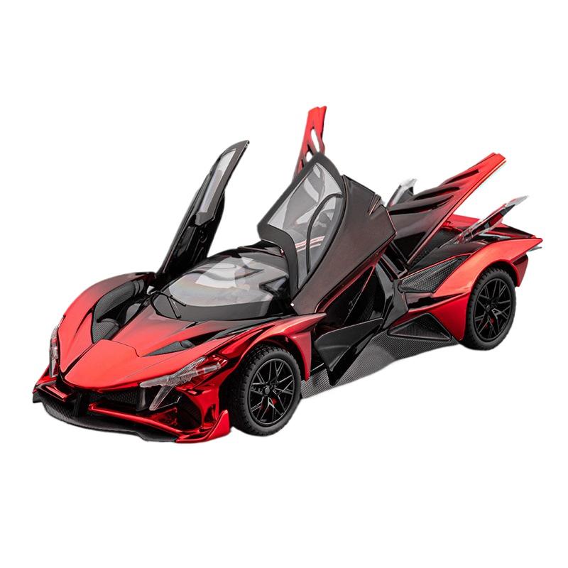Simulation 1/24 Apollo EVO Plating Alloy Car  Sound and Light Children's Toy Car  Sports Car Model Collection Ornament Gift
