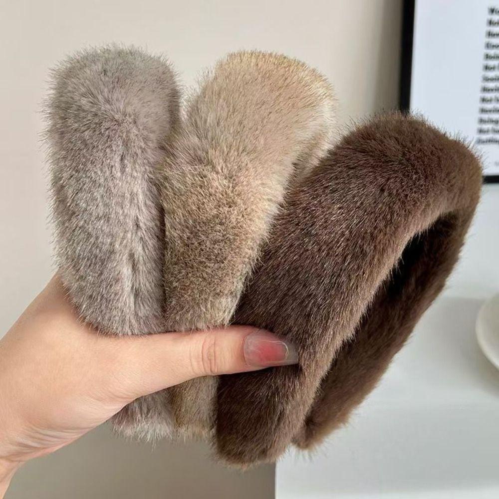 Однотонная женская повязка на голову из искусственного меха норки, обертывания для головы, высококачественные аксессуары для волос