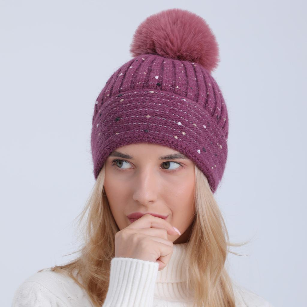 Wool hat women's autumn and winter new velvet thickened knitted hat soft imitation rabbit hair fashion warm and cold beret