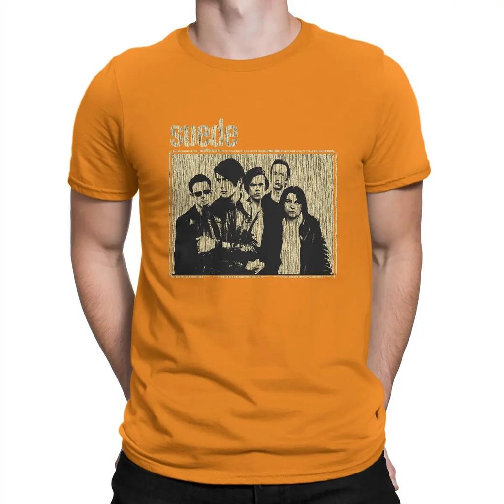 Suede Men's TShirt Popular British Rock Bands Individuality T Shirt Original Streetwear New Trend