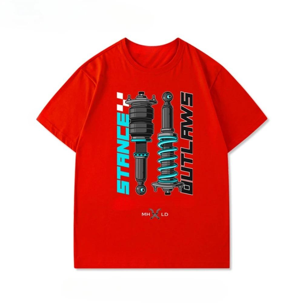 2025 Модифицированная автомобильная культура Амортизирующая Ассоциация автомобильных друзей Свободная футболка с коротким рукавом Мужская и женская Модный бренд Лето