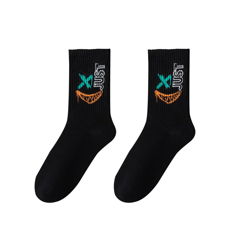 Multi-Size Men's Socks Black and White Long Tube High-Cut Versatile Student Style Autumn/Winter Sports Socks