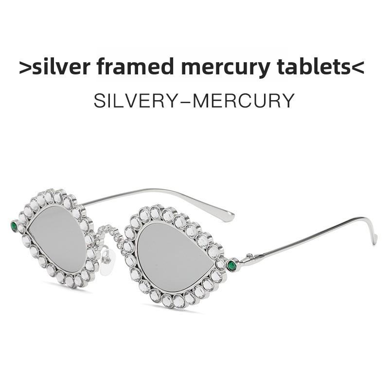 Y2k Cat Eye Sunglasses With Glitter Embellishments For Streetwear And Party Fashion