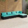 Day and Night - Day and Night 5-piece Garden Furniture Set and Black Synthetic Rattan Cushions