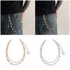 Elegant Crossed Pendant Waist Chain Imitation Pearls Pants Chain Accessory Jewelry For Stylish Outfit Enhancement